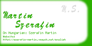 martin szerafin business card